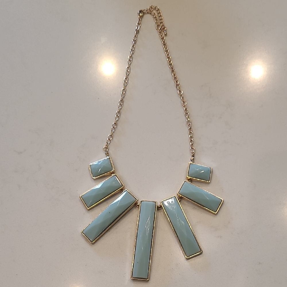 Elegant Gold and Blue Necklace